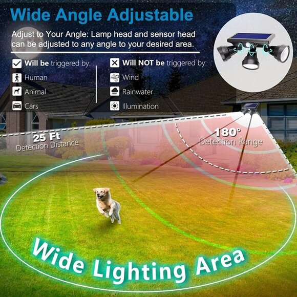 NEW Solar Outdoor Lights, Kasonic ML5000 Motion Sensor Security LED High - Picture 3 of 8